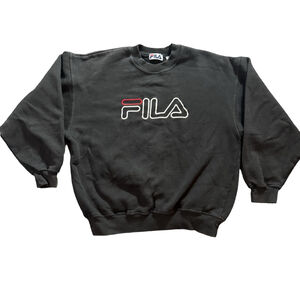 Vintage 90s FILA Embroidered Crewneck Sweatshirt size Large Made in Canada